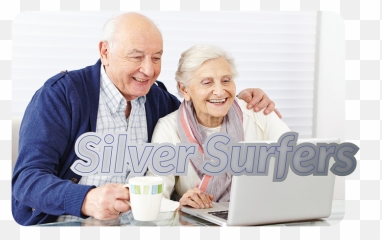 Silver Surfers Intermediate - Old People With Laptop Png,Silver Surfer Png