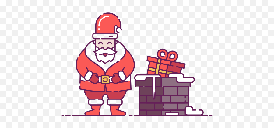 Santa Claus Chimney Christmas Free Icon Of Glyph Color - Santa In Chimney Icon Png,Chimney Png