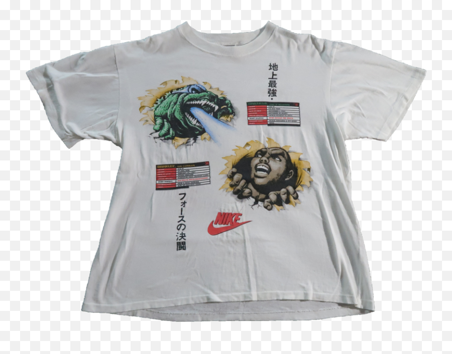 Download Hd Nike Charles Barkley Godzilla T Shirt Medium - T Vintage Graphic Tees Men Png,Shirt Png