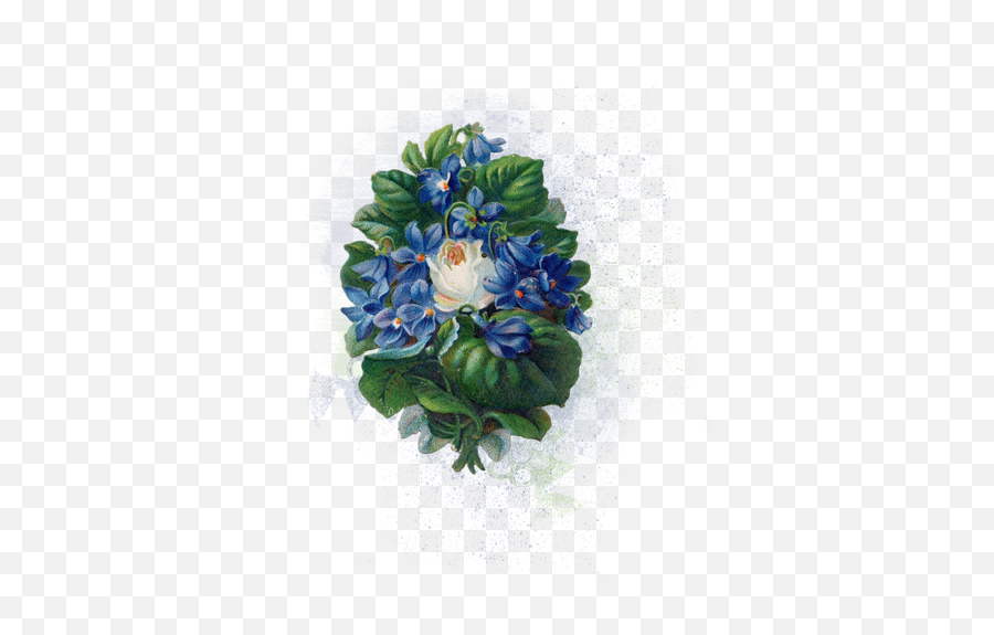 Free Digital Images Vintage Gif And Clip Art - Artsy Bee Png,Blue Flower Transparent Background
