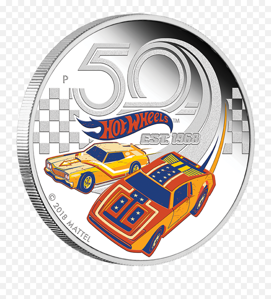 2018 50 Years Of Hot Wheels - 1oz Silver Proof Coin The Perth Mint Png,Hot Wheels Logo Png