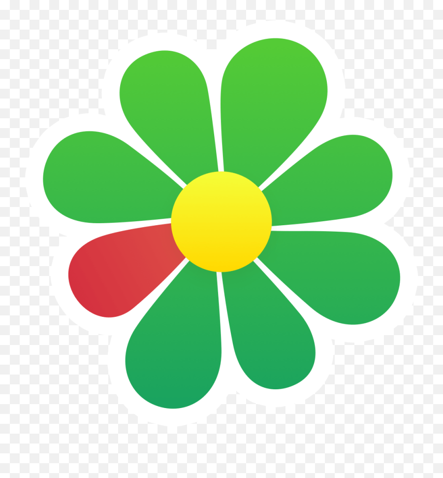 Green Flower With Red Petal Logo - Icq Logo Png,Yellow Flower Logo