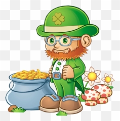 Pin - Pot Of Gold Leprechaun Png