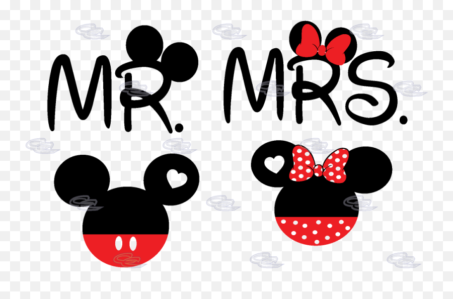 Mickey Minnie Mouse Head Bow Polka Dot - Mr Mrs Mickey Mouse Png,Minnie Mouse Head Png