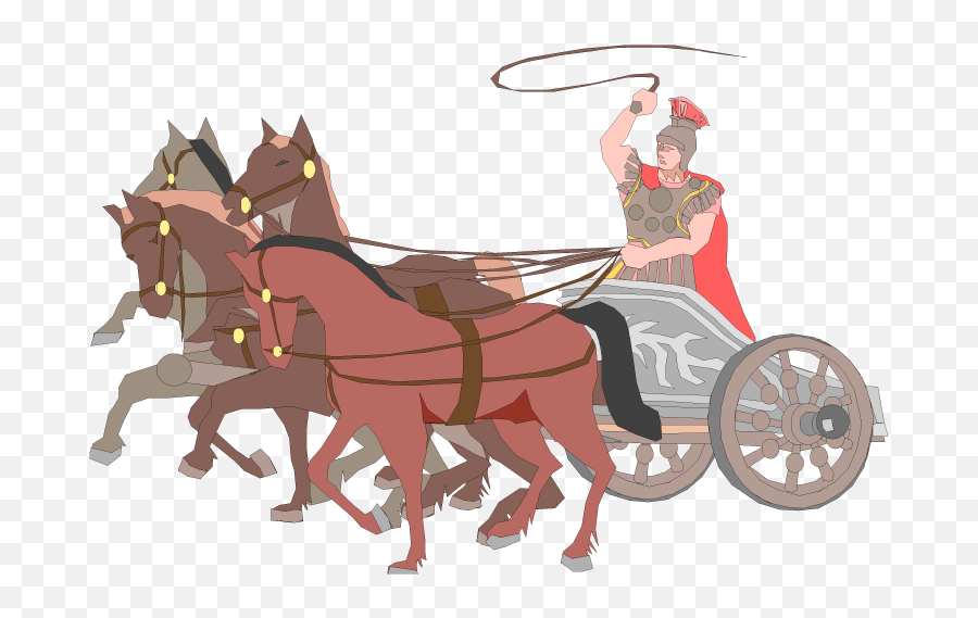 Download Horses With Man And Chariot - Chariot Races Ancient Rome Png,Chariot Png