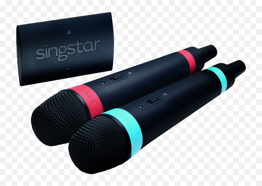 Download Hd Playstation Singstar Wireless Microphones Ps2 - Microphone Singstar Png,Ps4 Png