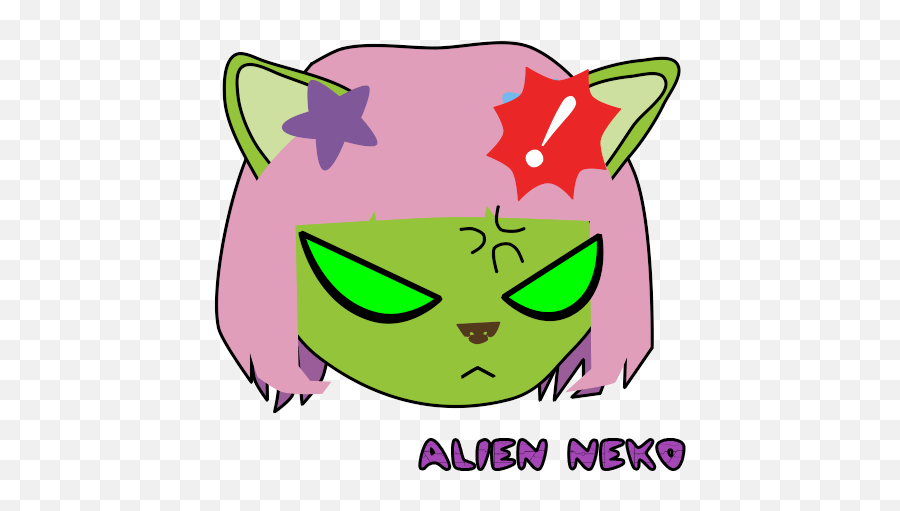 Alien Neko Free Emojistickerssmileysemoticons For Line - Neko Png,Angry Emoji Transparent