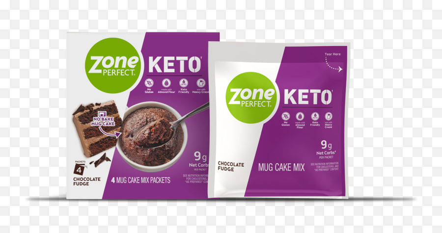 Keto Mug Cake Mix U2013 Chocolate Fudge Zoneperfect - Zone Perfect Keto Mug Cake Png,Fudge Png