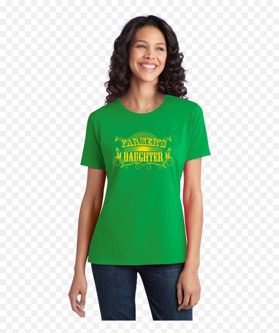 Download Ladies Green Farmeru0027s Daughter - Mother Father Double Sense Jokes T Shirt Png,Green Tshirt Png