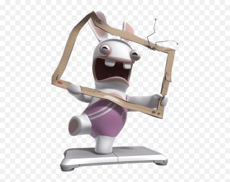 Rabbid In Cardboard Tv Screen Transparent Png - Stickpng Rayman Raving Rabbids Tv Party,Tv Screen Png