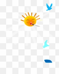 Beautiful Cartoon Sun Bird Png - Full Size PNG Dot