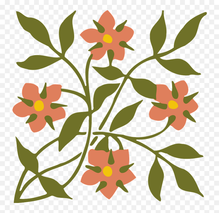 Orange Flower Design Clipart Free Download Transparent Png - Clip Art,Orange Flower Png