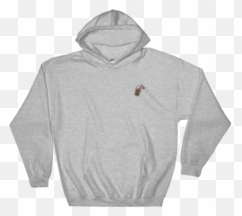 Embroidered Icon Hoodie - Grey Graphic png