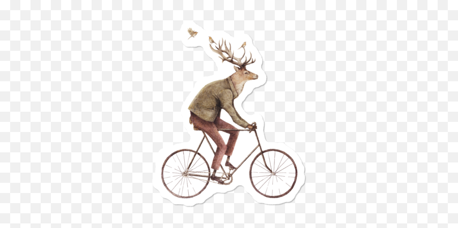 Featured Stickers Animals T - Shirts Tanks Riding Bike Deer Png,Deer Icon Tumblr