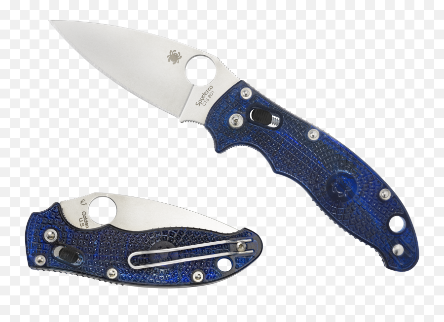 Manix 2 Frcp Blue - Spyderco Inc Spyderco Manix 2 Translucent Blue Png,Knife Transparent