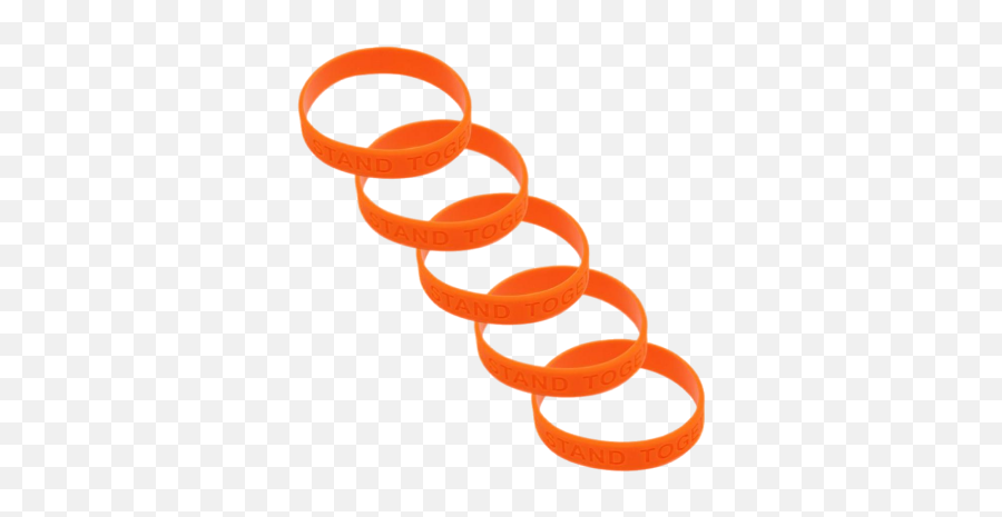 Orange Ribbon Awareness Silicone Bracelets 5 Pack - Circle Png,Orange Ribbon Png