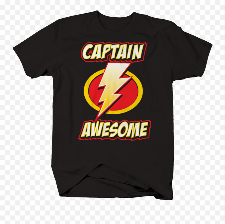 Details About Captain Awesome Hero Savior Lightning Bolt Red Yellow T Shirt For Men - Short Term High Risk Investment Analyst Png,Red Lightning Transparent