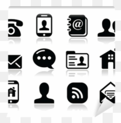 Wall Mural Contact Black Icons Set - mobile user email smartphone PIXERSUS Imagem De Telefone Para Assinatura Email png