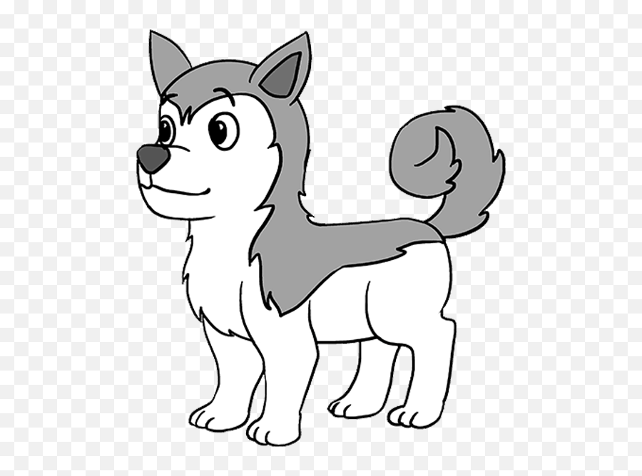 How To Draw Husky - Puppy Drawing Cartoon Husky Png,Husky Png