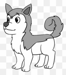 How To Draw Husky - Puppy Drawing Cartoon Husky Png,Husky Png