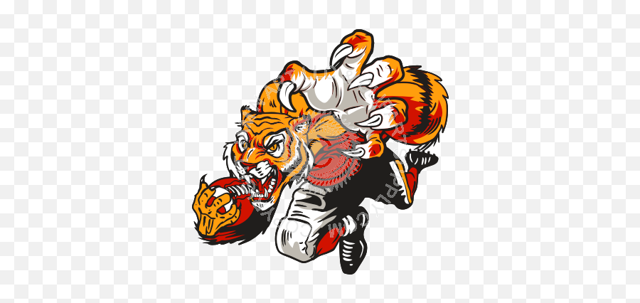 Convert To Base64 Tiger Cartoon - Tiger Playing Football Clipart Png,Tigers Png