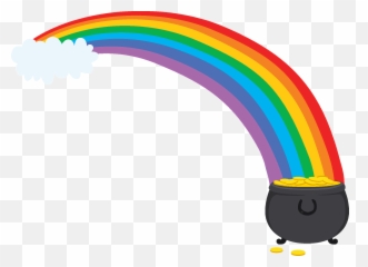 Rainbow And Pot Of Gold Clipart - With png