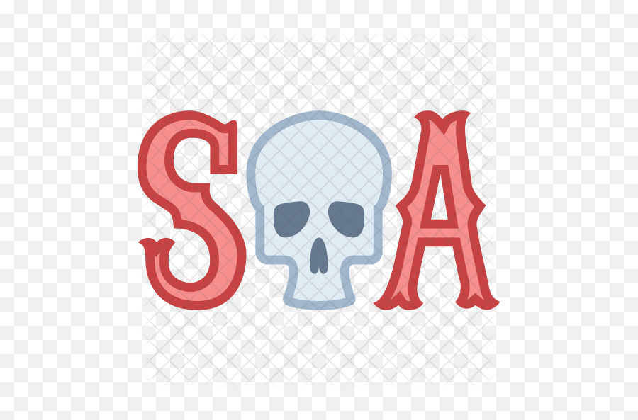 Sons Of Anarchy Icon Colored Outline - Skull Png,Anarchy Symbol Png