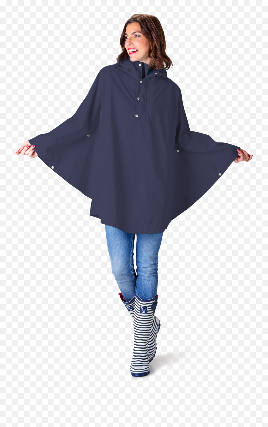 Poncho De Pluie Nena Bleu - Cape De Pluie Femme Full Size Poncho Png,Poncho Png