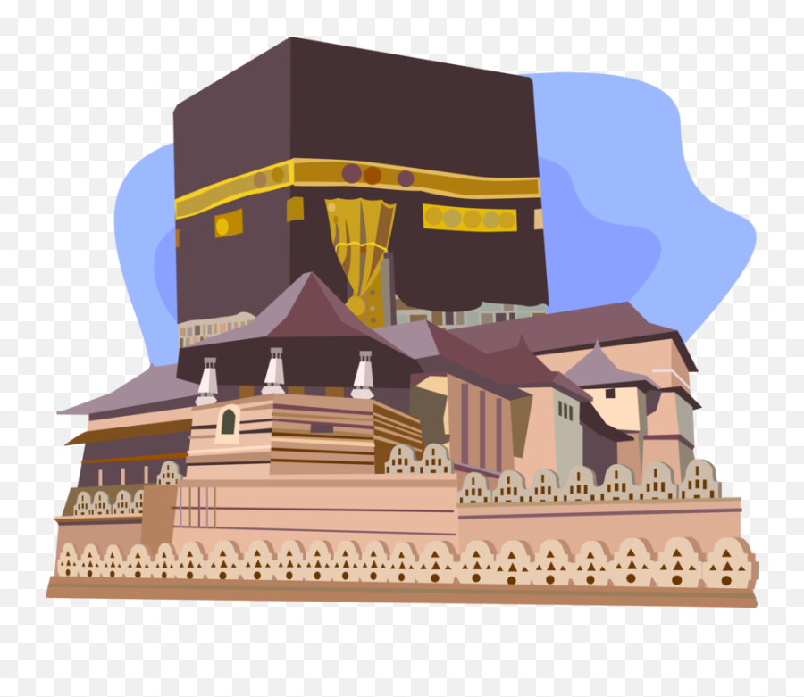 Download Vector Illustration Of Kabah Or Kaaba Al Masjid - Kaaba Illustration Png,Kaaba Png