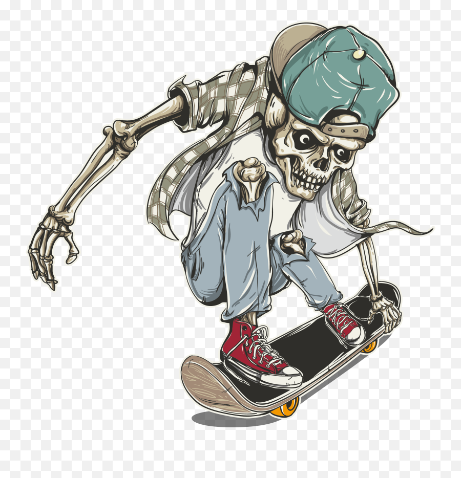 Vector Skeleton Skateboard Png Freeuse Stock - Skate Or Die Skate Or Die Skeleton,Skateboard Png