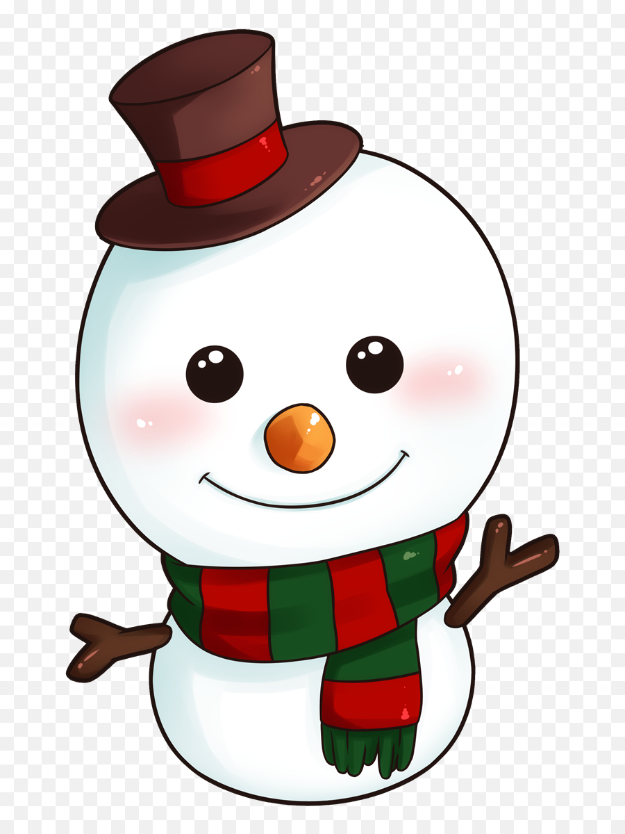 Snowman Transparent Png - Cute Christmas Cartoon Snowman,Snowman Transparent
