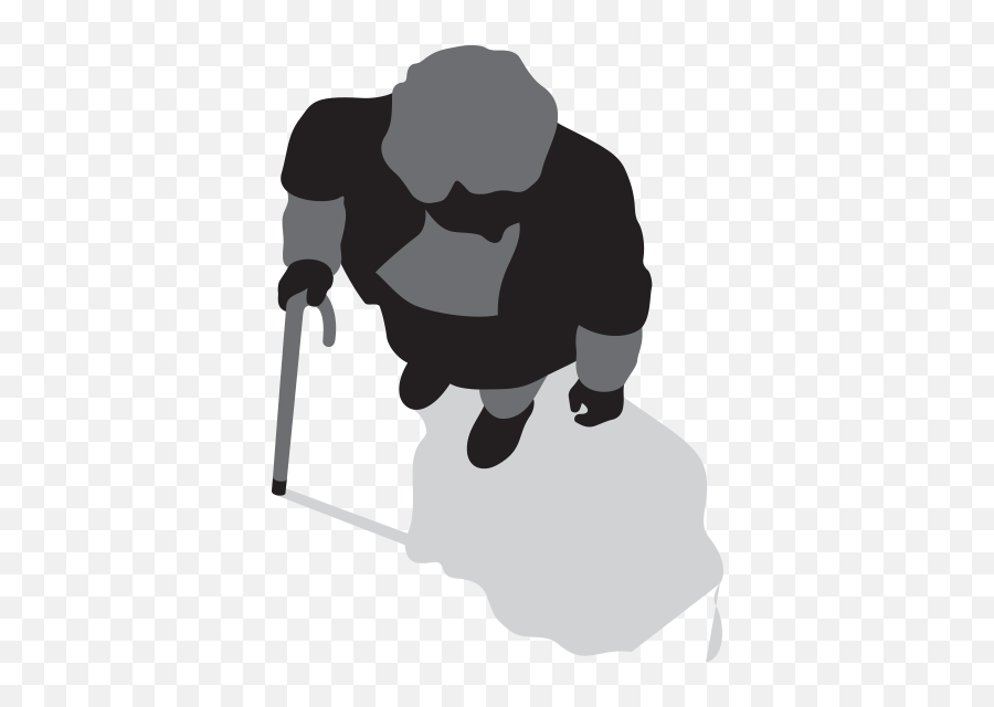 An Older Person Walking With A Stick - Person 1200x1200 Ice Hockey Equipment Png,Walking Person Png