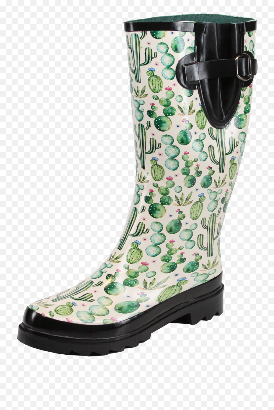 Womenu0027s Cactus Print Rain Boot - Greenmulti Round Toe Png,Boot Print Png