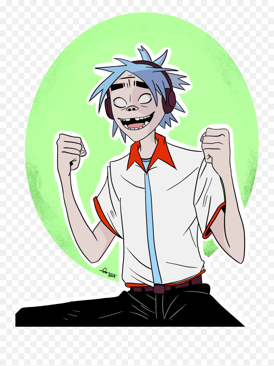 Gorillaz 2d Png - 2d 2d Digital Gorillaz Art Cartoon Happy,Gorillaz Transparent