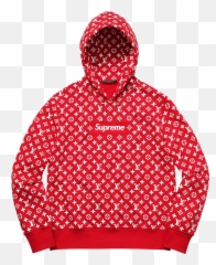 Supreme X Louis Vuitton Box Logo Hooded Sweatshirt Red - Brighton png