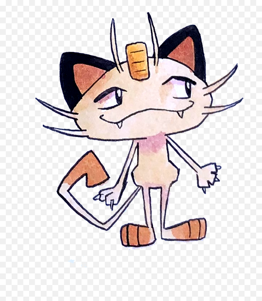Meowth Print Sold By Abbeyrose - Fictional Character Png,Meowth Transparent