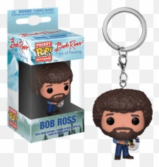 Bob Ross Funko Pop Keychain Png - Bob Ross Funko Pop Keychain,Bob Ross Transparent Background