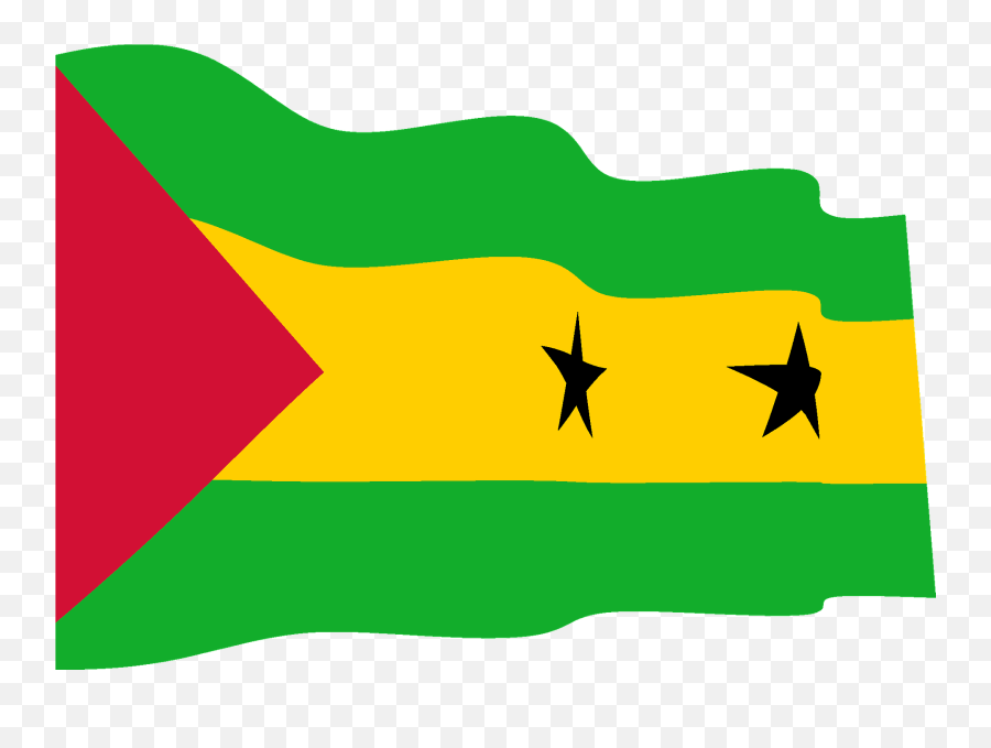 Sao Tome And Principe Wavy Flag Clipart Free Download - Horizontal Png,Trinidad Flag Png