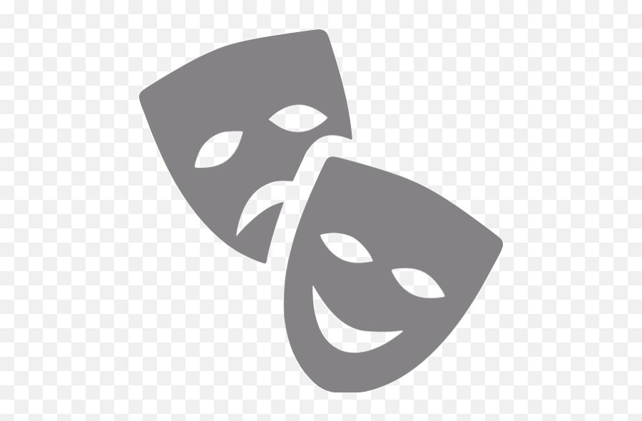 Gray Theatre Masks Icon - Free Gray Mask Icons Transparent Theater Png,Mask Icon