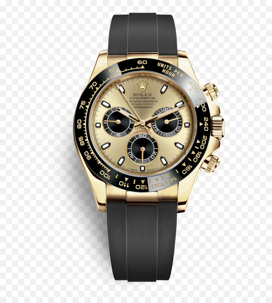 Rolex Cosmograph Daytona Watches - Rolex Daytona Yellow Gold Rubber Png,Icon Retro Daytona