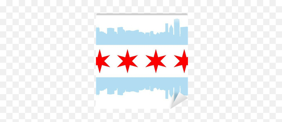 Chicago Flag Wall Mural U2022 Pixers We Live To Change - Chicago City Flag Png,Chicago Flag Png