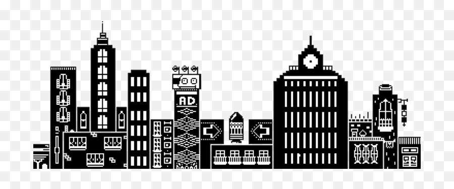 Gif Transparency Pixel Animated Film Image - Black And White Building Black  And White Transparency Png,Building Transparent Background - free  transparent png images 