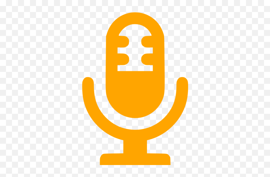 Orange Microphone Icon - Microfone Ico Png,Radio Microphone Icon