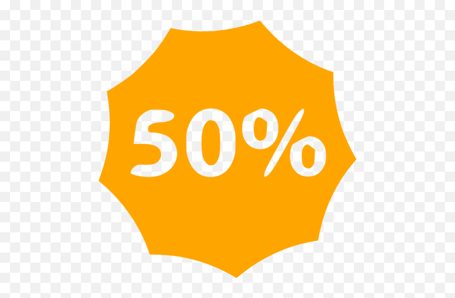 Orange 50 Percent Badge Icon - Free Orange Badge Icons 50 Percent Orange Png,Star Badge Icon