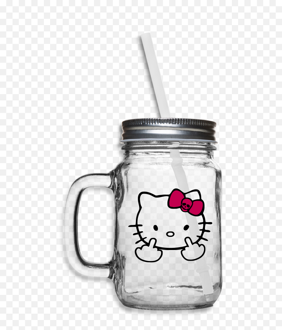 Hello Kitty Middle Finger Mason Jar Ebay - Jar Png,Hello Kitty Icon Pack