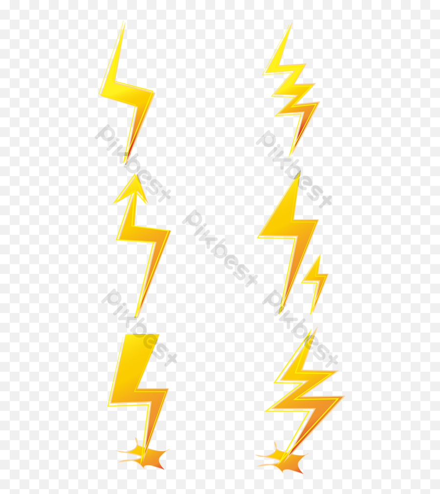 Golden Lightning Symbol Ai Free Download - Pikbest Vertical Png,Lightning Bolt Vector Icon