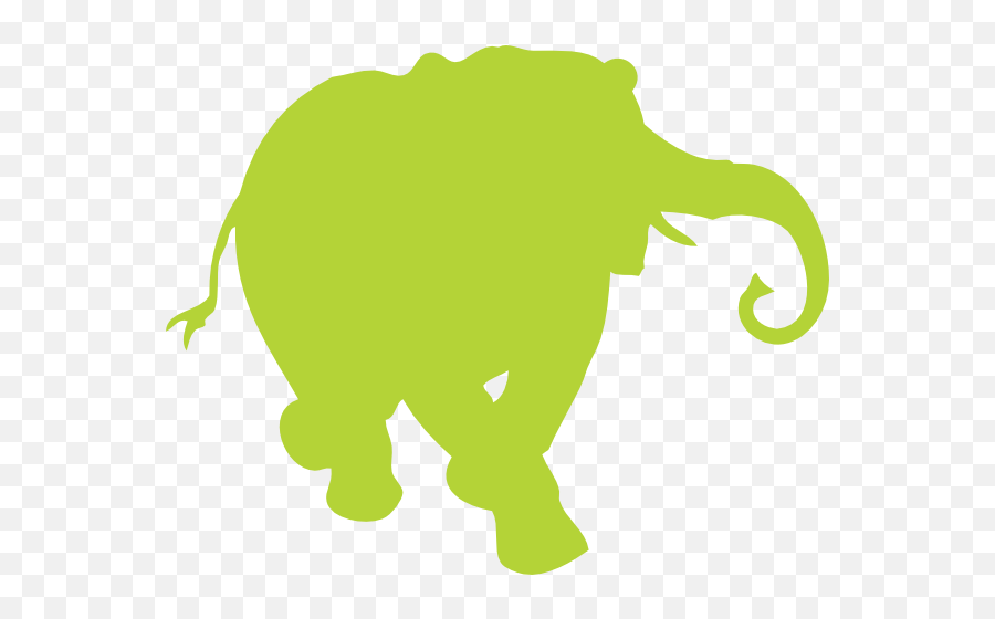 Yellow Green Clip Art - Elephant Silhouette Png,Elephant Silhouette Png