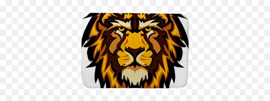 Lion Head Graphic Mascot Logo Bath Mat U2022 Pixers - We Live To Change Logo Design Lion Head Png,Lion Head Logo