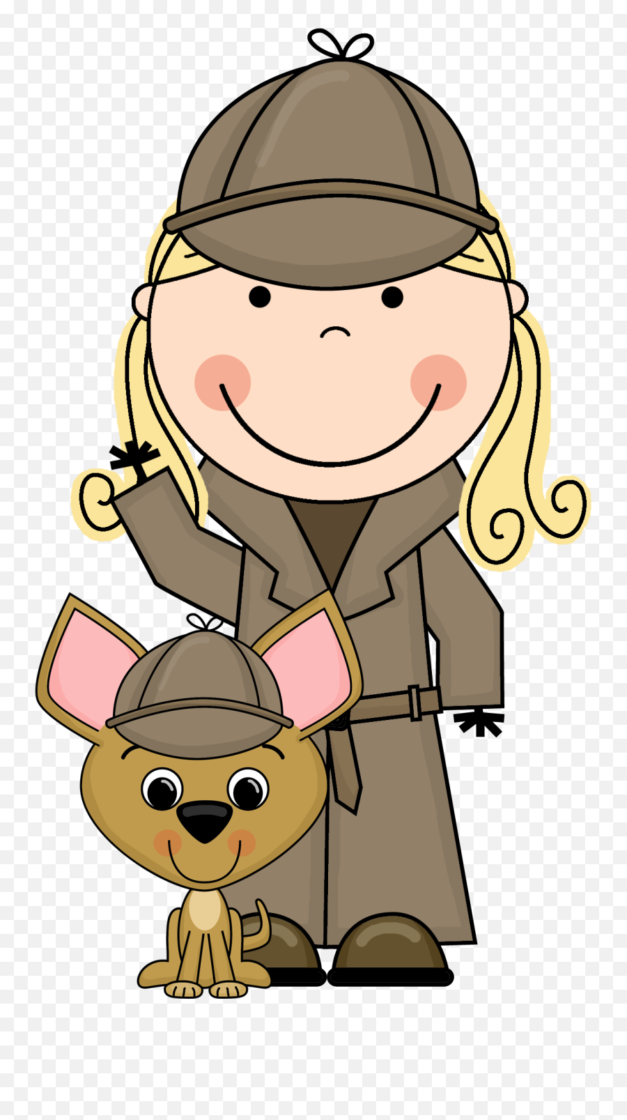 Detective Cartoon - Clip Art Magnifying Glass Png,Detective Png