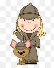 Detective Cartoon - Clip Art Magnifying Glass Png,Detective Png